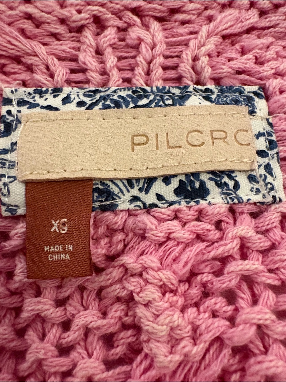 Pilcro Anthropologie Pink Cable Knit Cropped Cardigan Cotton Coquette  Y2K Sz XS - Picture 4 of 12